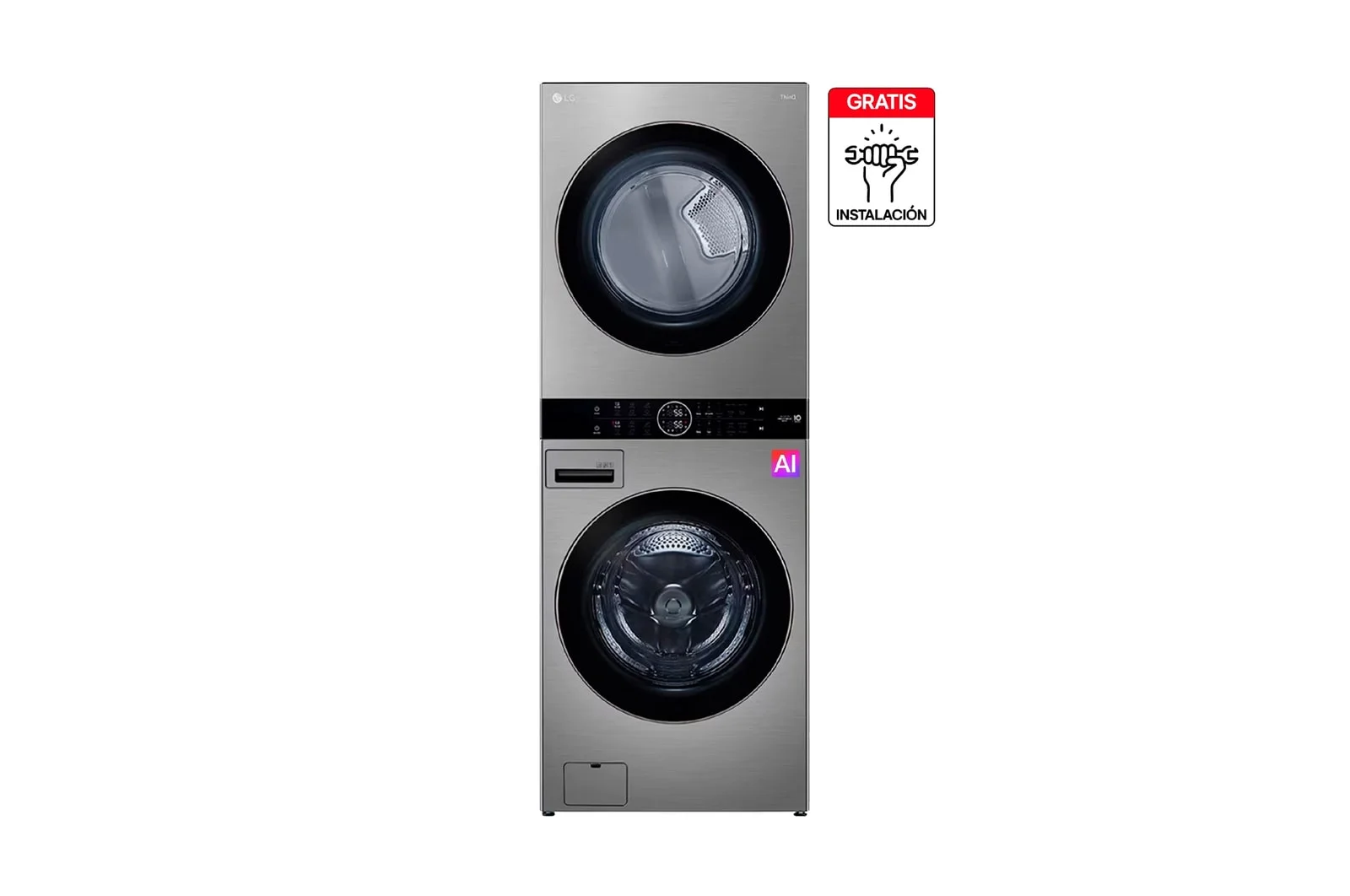 Washtower LG 22kg/22kg Plata Aidd Thinq WK22VS6P