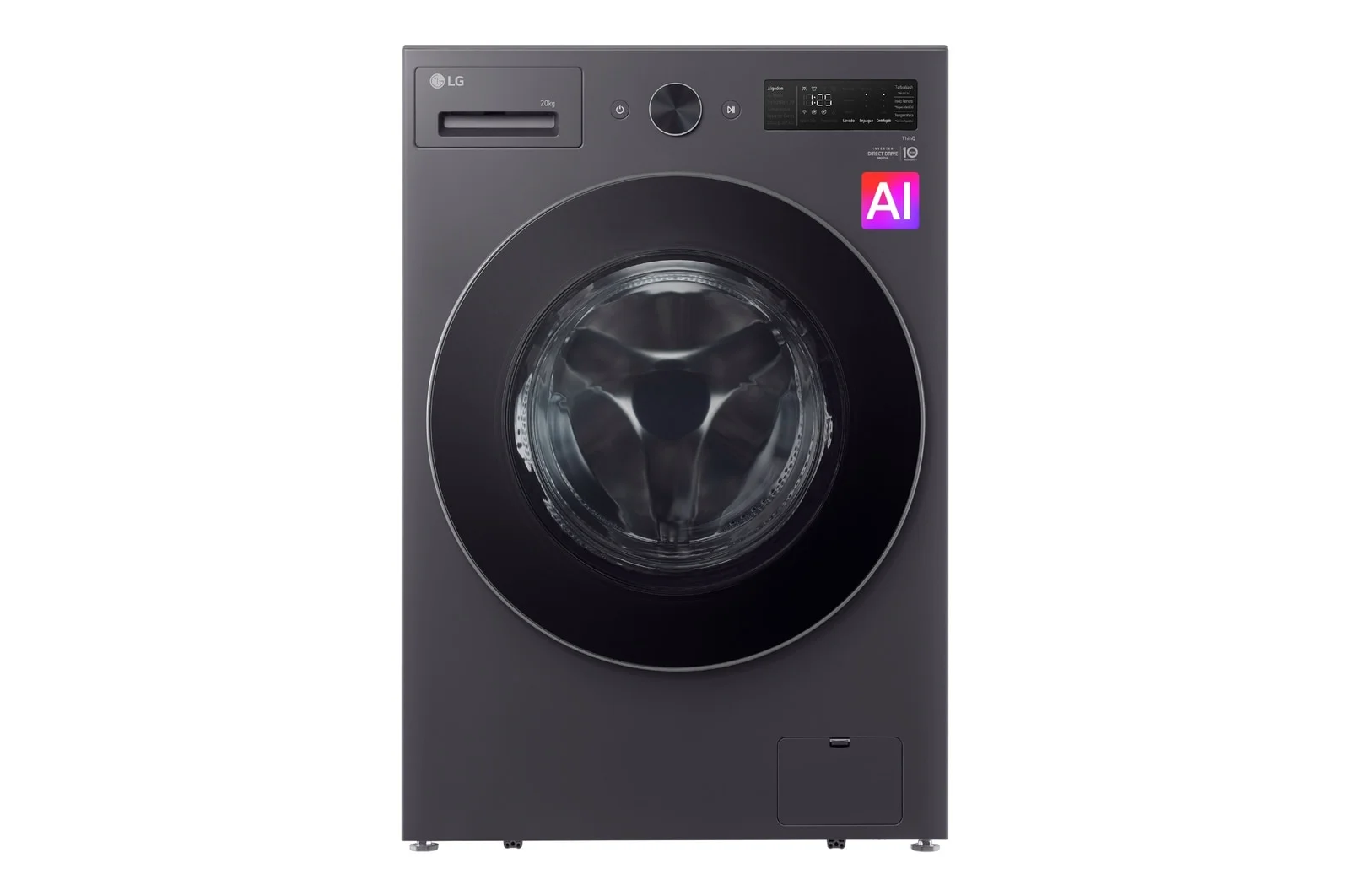Lavadora LG Carga Frontal 20kg Gris Grafito Aidd™ Compacta